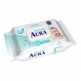 AURA Влажные салфетки Ultra Comfort для детей с экстрактом Алоэ и витамином Е 100 шт